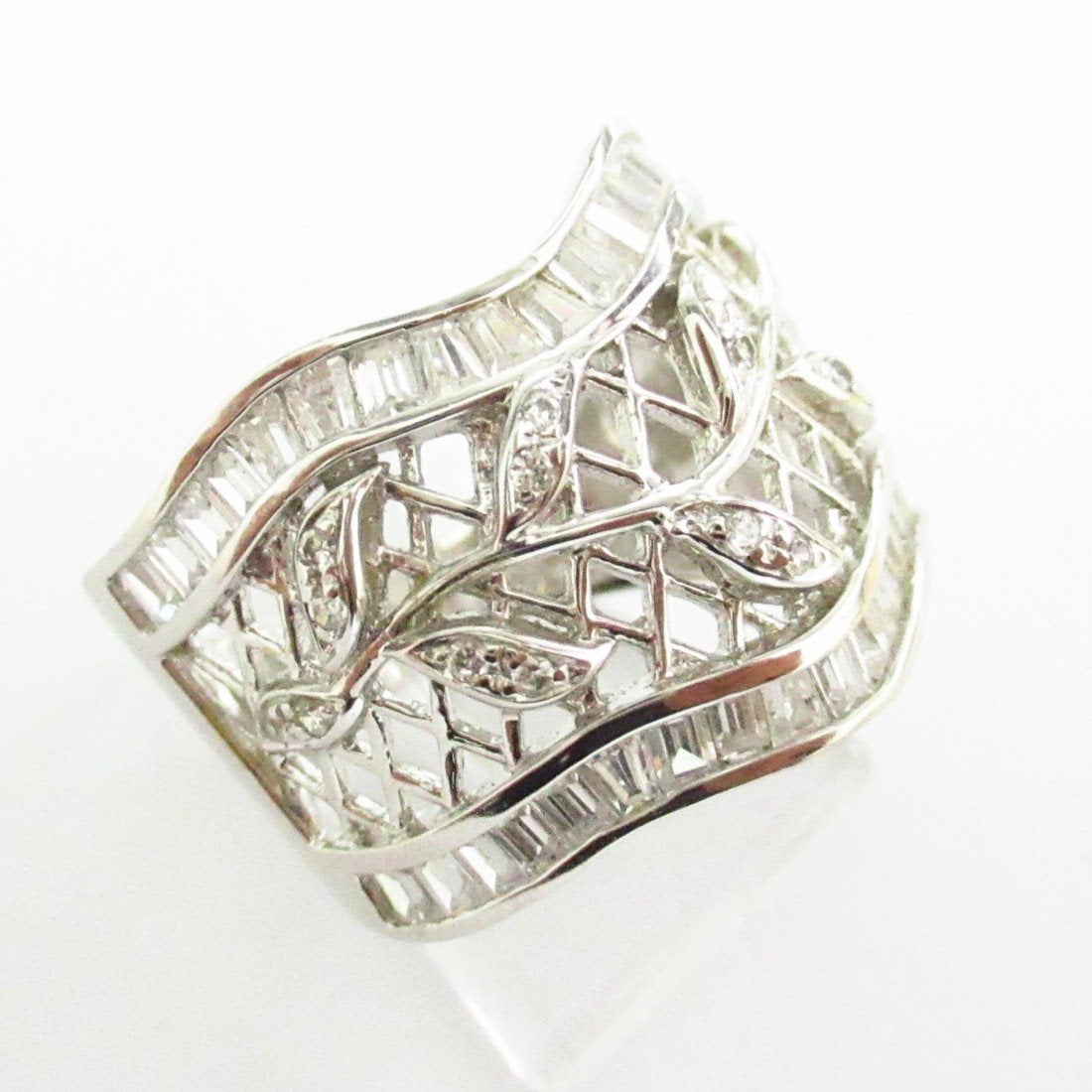 Anello a fascia donna Damiata Gioielli in oro bianco con zirconi 2118/102/2