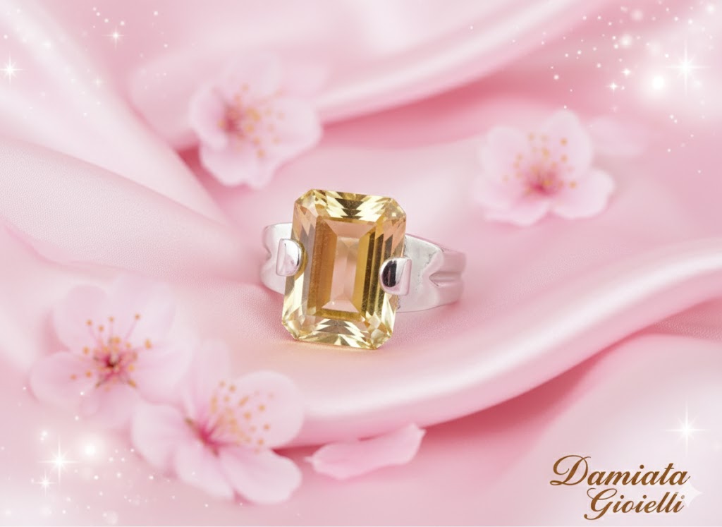 Anello donna Damiata Gioielli in oro bianco e quarzo 2120/102/1