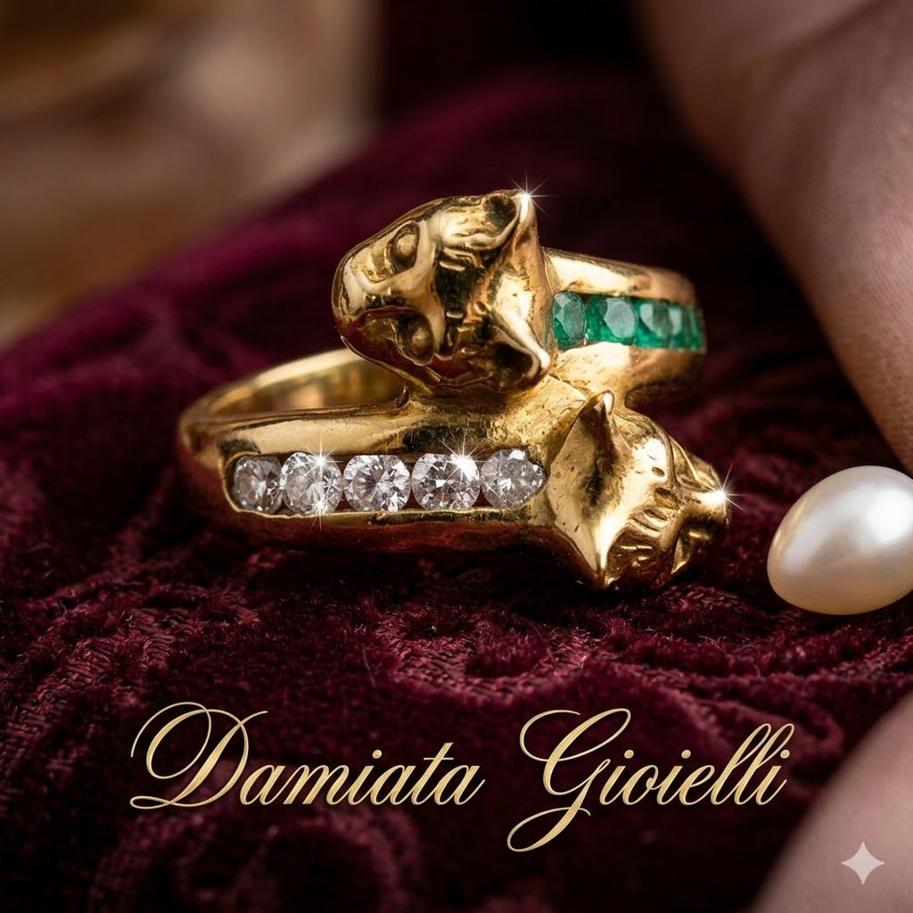 Anello fantasia donna Damiata Gioielli in oro giallo con zirconi 2123/102/1