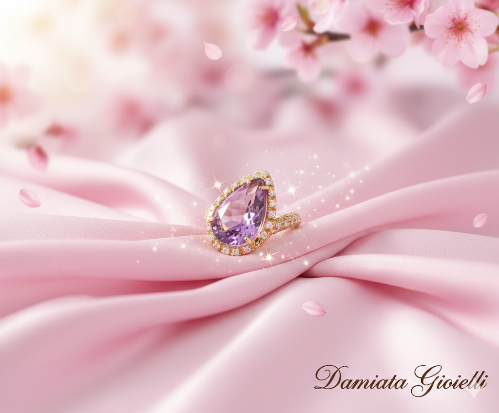 Anello a goccia donna Damiata Gioielli in oro giallo, quarzo e zirconi 2130/102/2