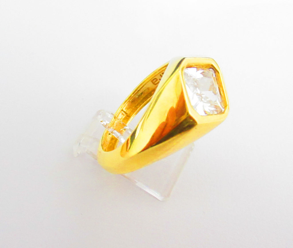 Anello uomo Damiata Gioielli in oro giallo e zircone 2136/102/1