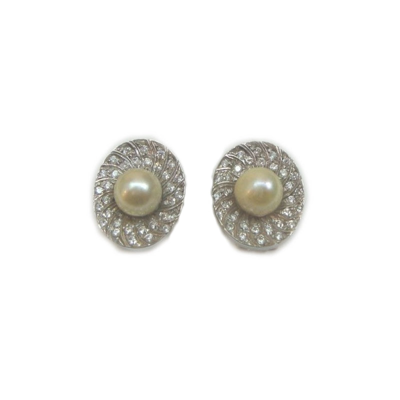 Orecchini donna Damiata Gioielli in oro bianco e giallo con perle e zirconi 2140/102/1
