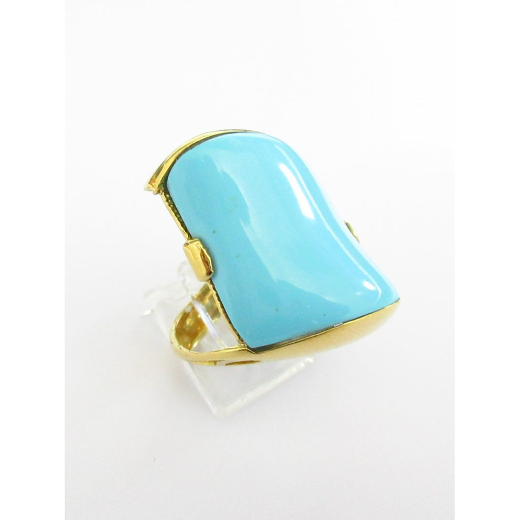 Anello fantasia donna Damiata Gioielli in oro giallo con pasta di turchese 2140/102