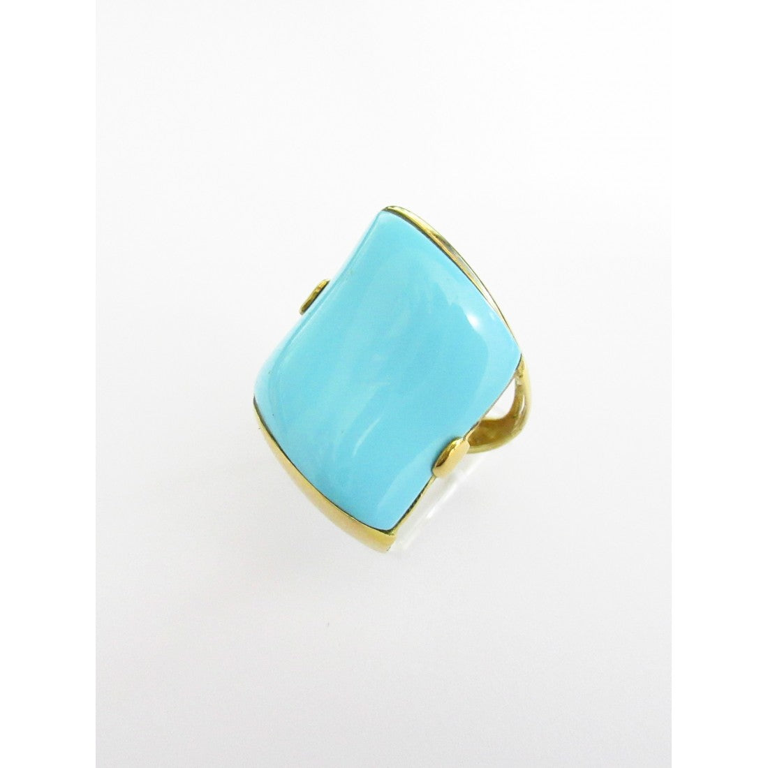 Anello fantasia donna Damiata Gioielli in oro giallo con pasta di turchese 2140/102