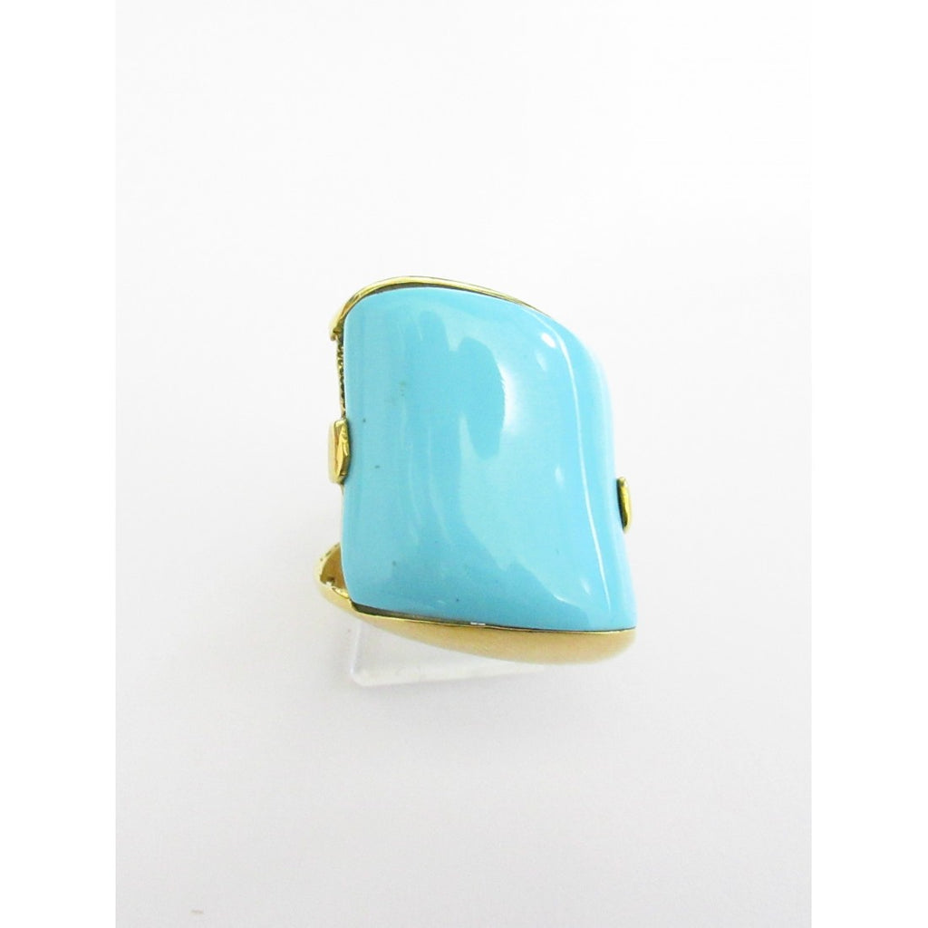 Anello fantasia donna Damiata Gioielli in oro giallo con pasta di turchese 2140/102
