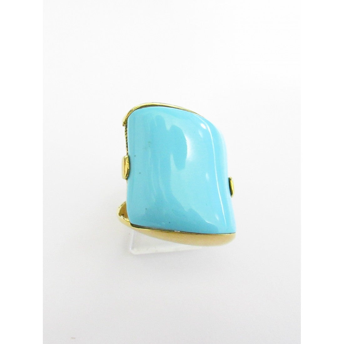 Anello fantasia donna Damiata Gioielli in oro giallo con pasta di turchese 2140/102
