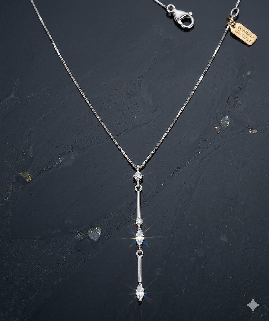 Collana Ambrosia donna in oro bianco e zirconi bianchi 2140/102/3