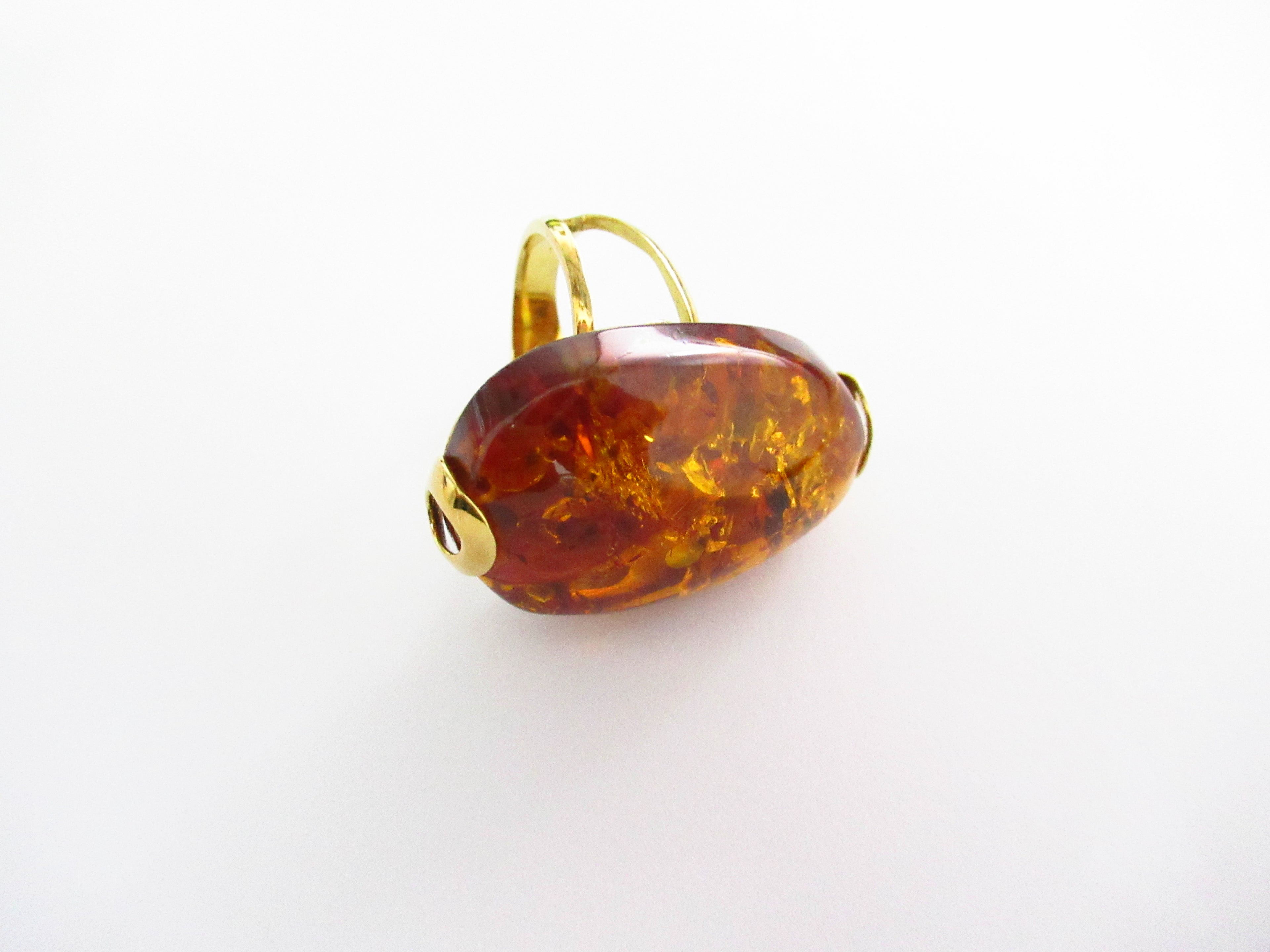 Anello fantasia donna Damiata Gioielli in oro giallo con ambra 2143/102