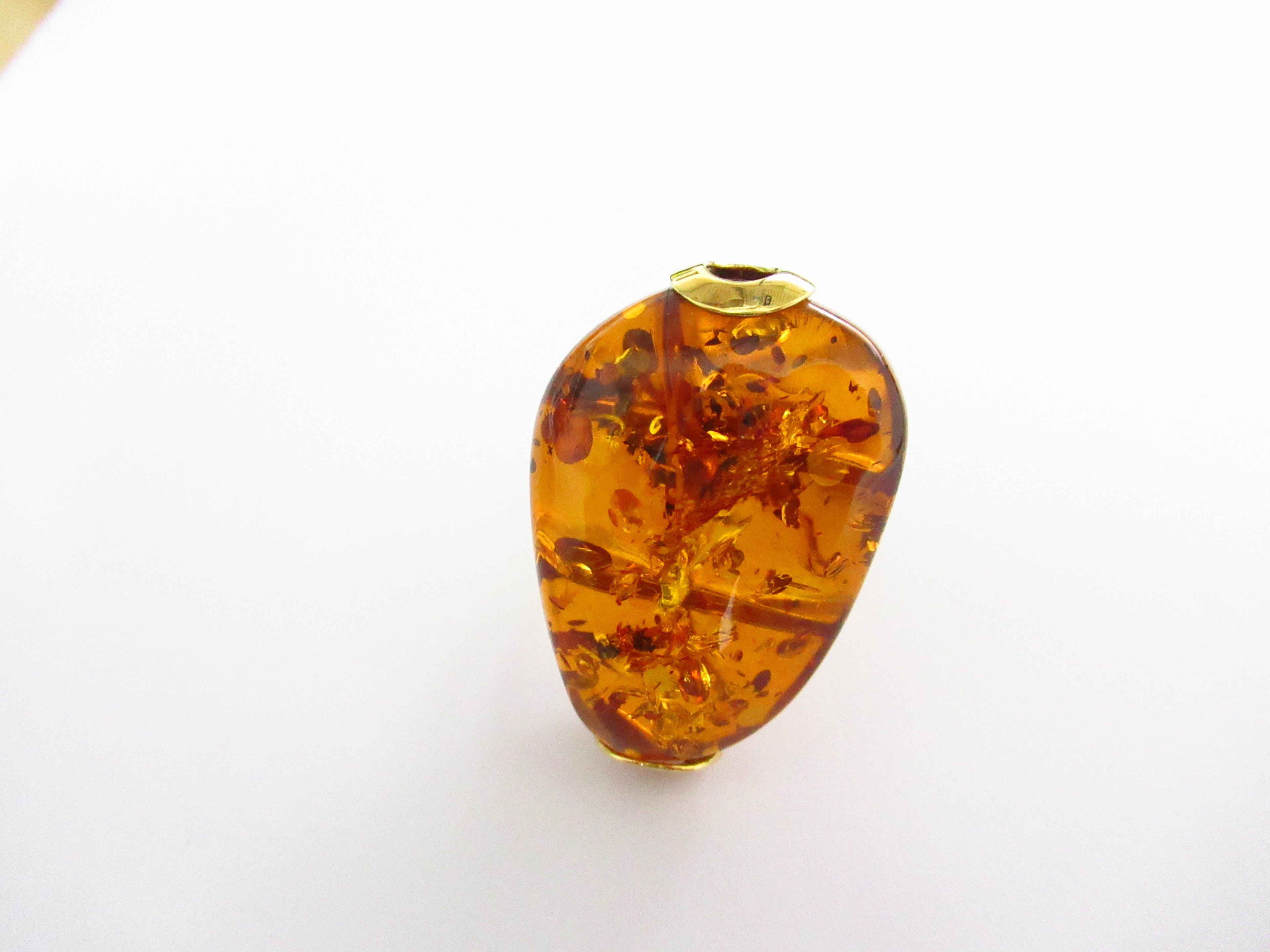 Anello fantasia donna Damiata Gioielli in oro giallo con ambra 2143/102