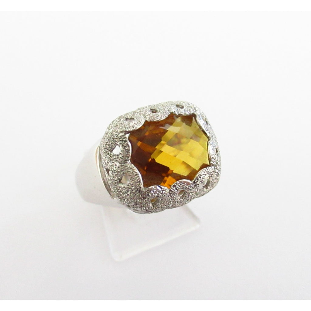 Anello donna Damiata Gioielli in oro bianco, quarzo e zirconi 2145/102/2