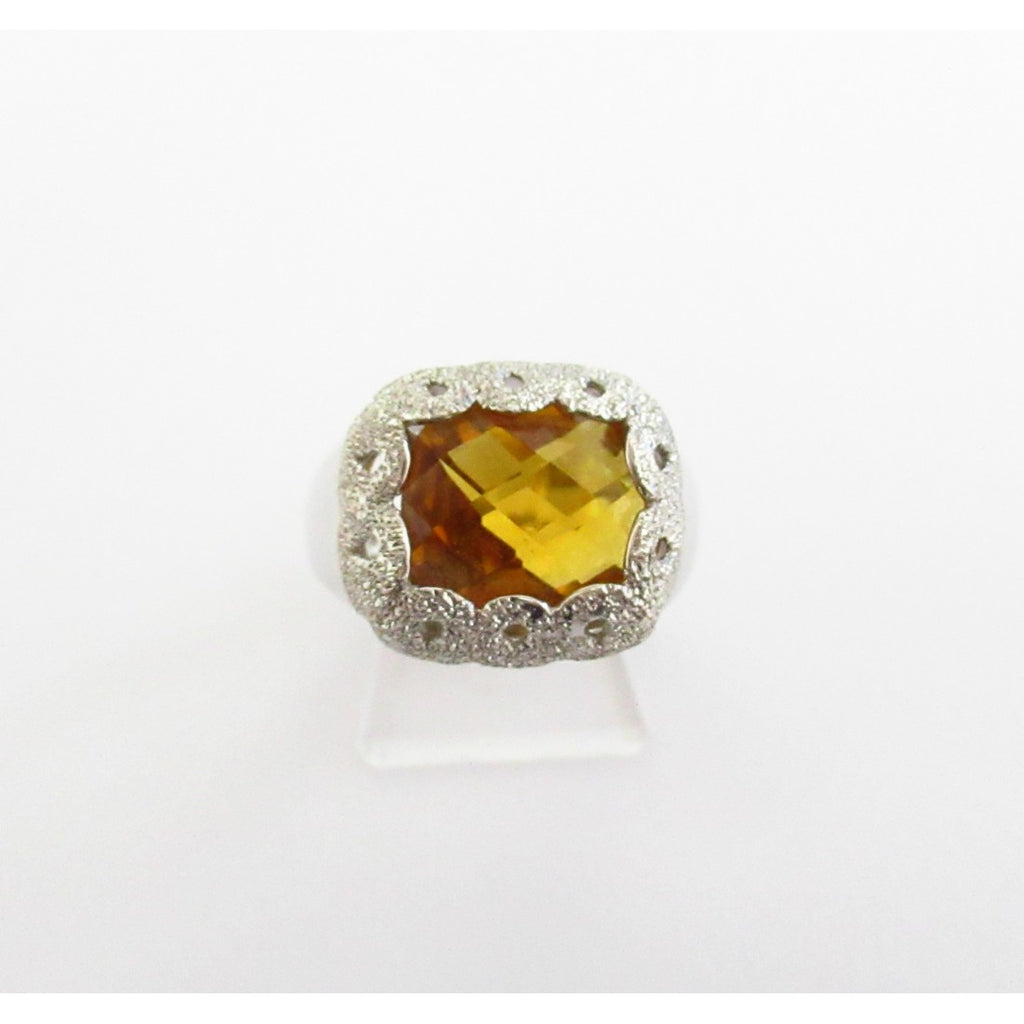 Anello donna Damiata Gioielli in oro bianco, quarzo e zirconi 2145/102/2