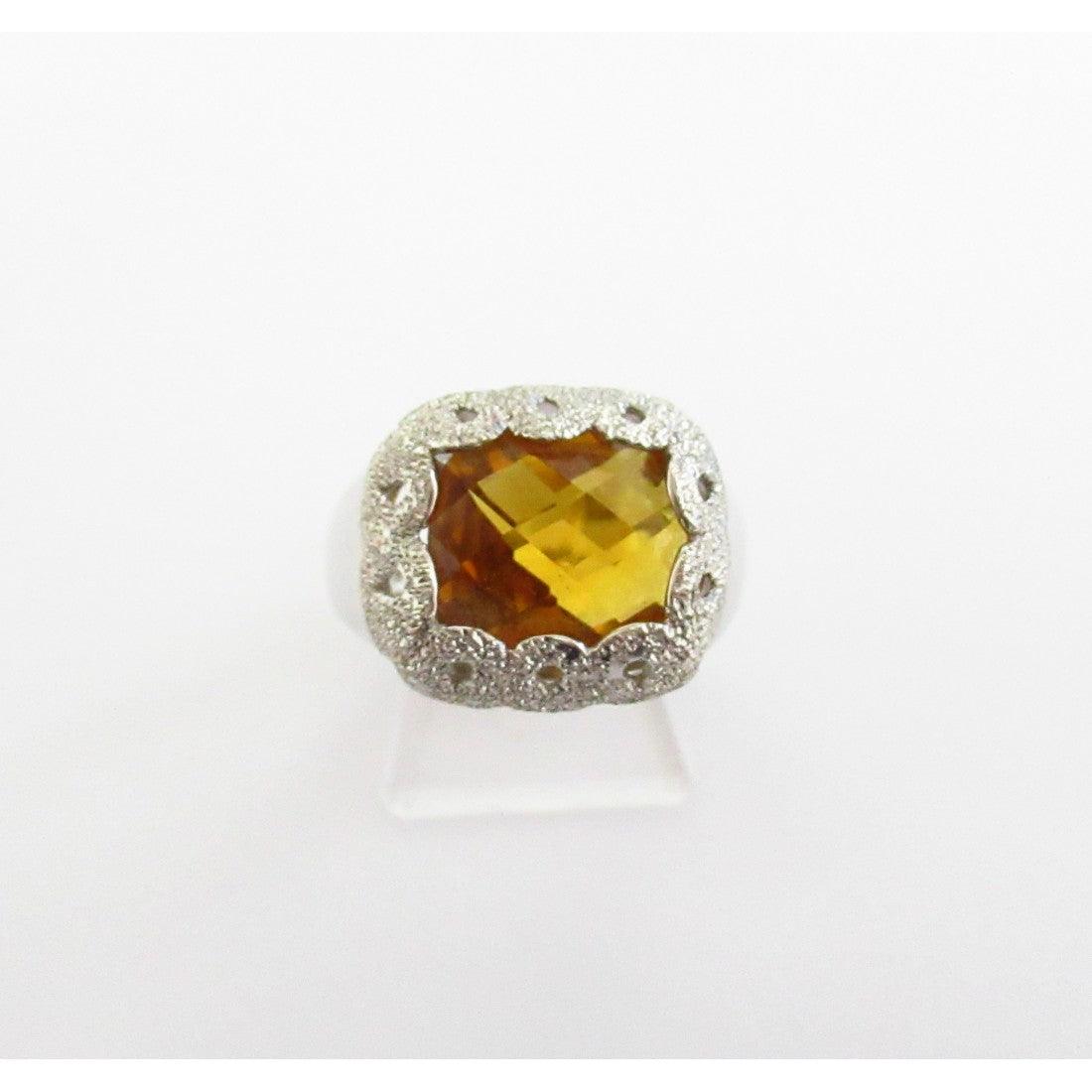 Anello donna Damiata Gioielli in oro bianco, quarzo e zirconi 2145/102/2