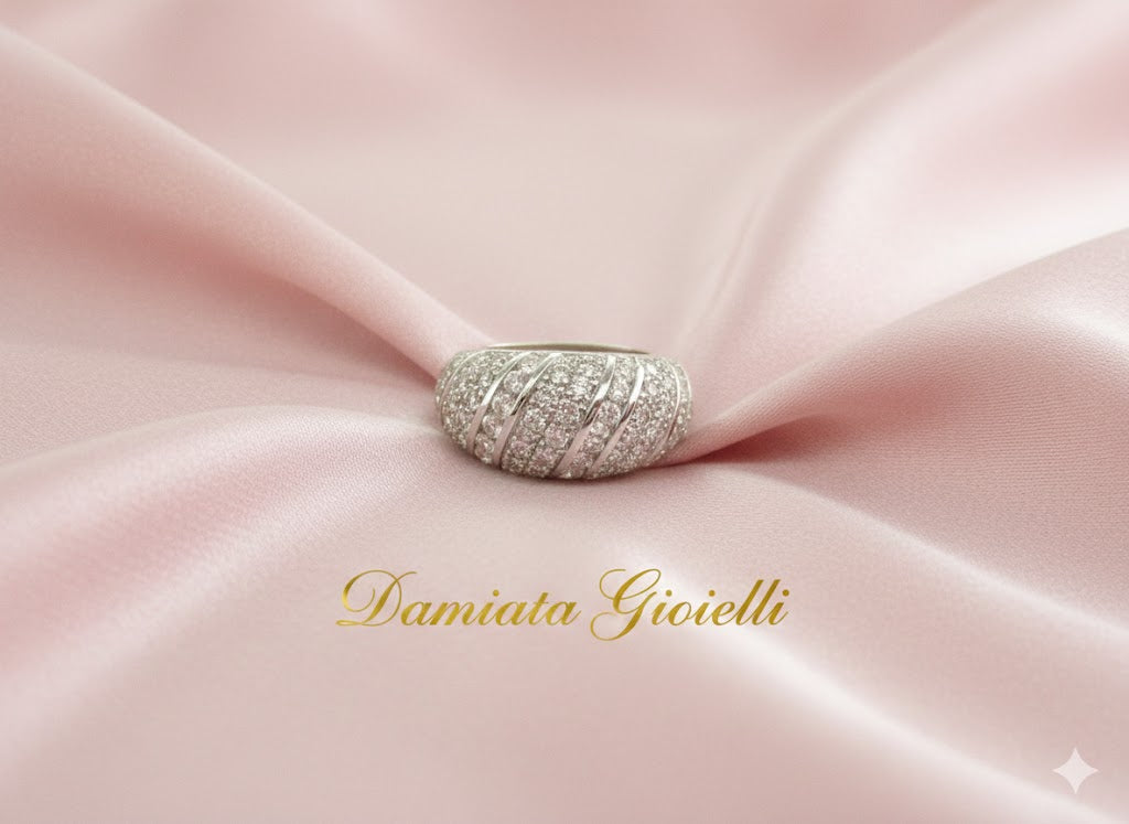 Anello donna Damiata Gioielli in oro bianco e zirconi 2147/102