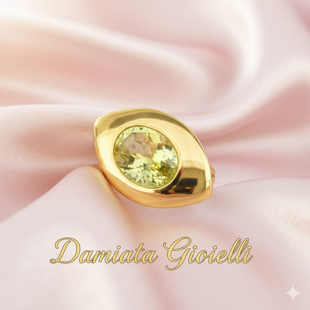 Anello donna Damiata Gioielli in oro giallo e quarzo 2147/102/2