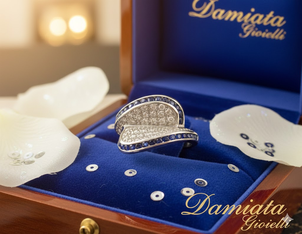 Anello donna Damiata Gioielli in oro bianco e zirconi 2150/102/2