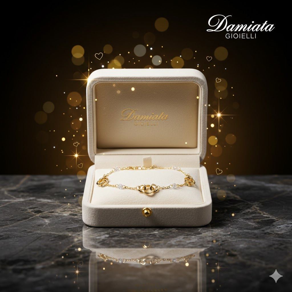 Bracciale a catena donna Damiata Gioielli in oro giallo e zirconi 215/102/3