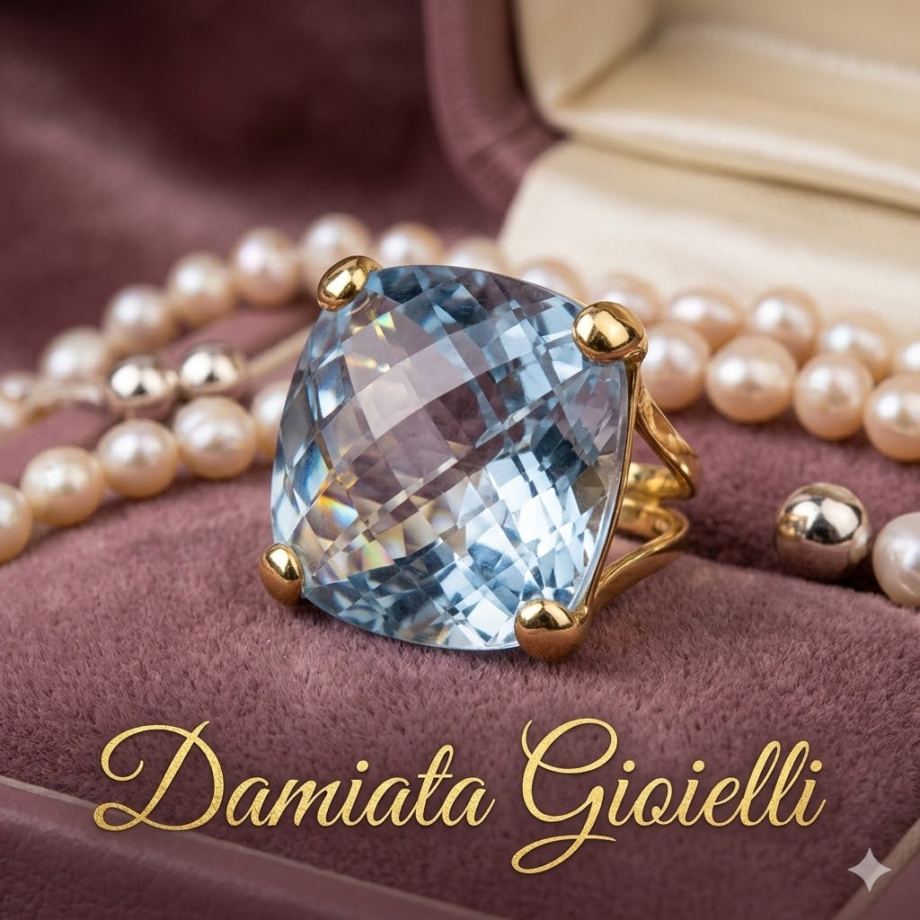 Anello fantasia donna Damiata Gioielli in oro giallo con quarzo 2151/102