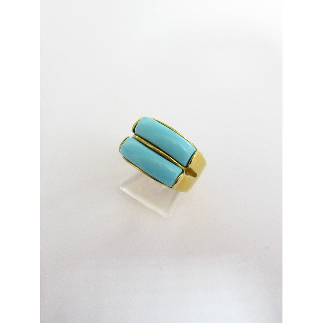 Anello fantasia donna Damiata Gioielli in oro giallo con pasta di turchese 2152/102/1