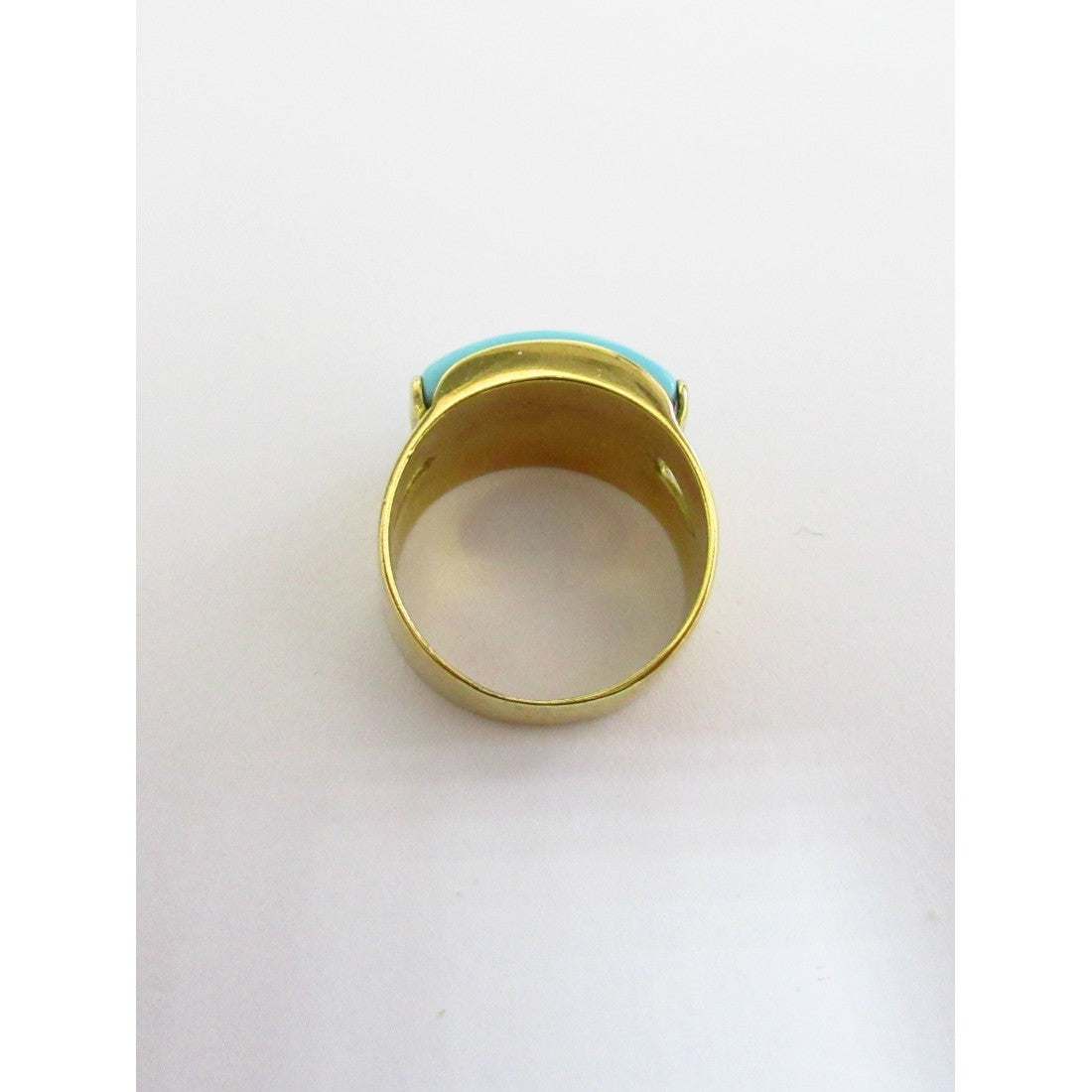 Anello fantasia donna Damiata Gioielli in oro giallo con pasta di turchese 2152/102/1