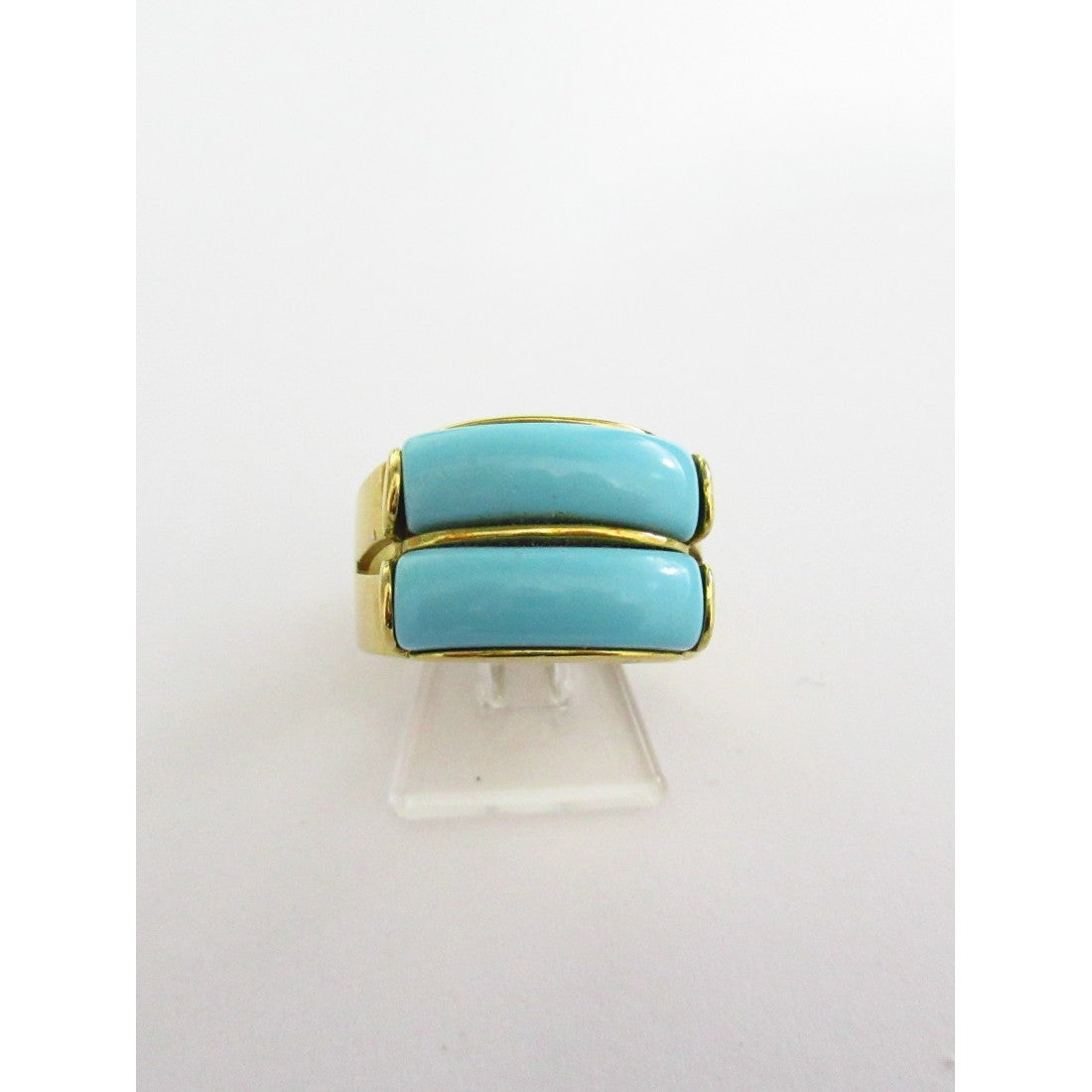 Anello fantasia donna Damiata Gioielli in oro giallo con pasta di turchese 2152/102/1