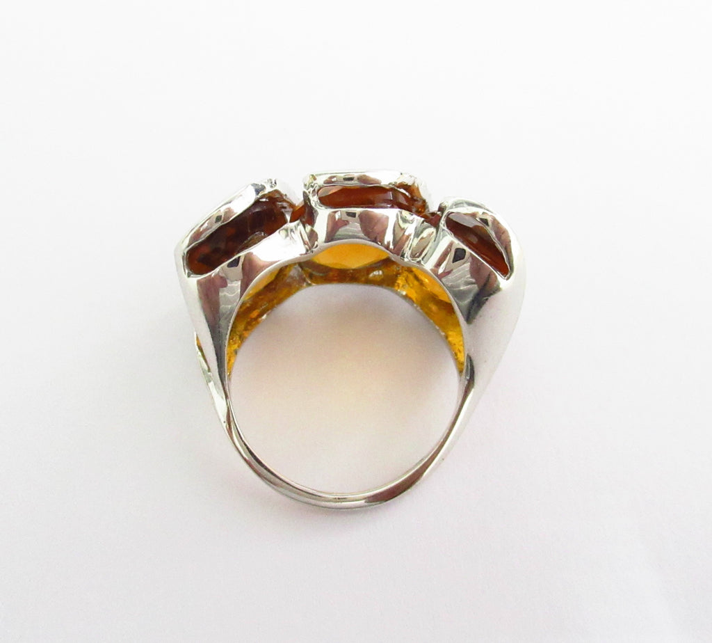 Anello donna Damiata Gioielli in oro bianco, quarzi e zirconi 2158/102