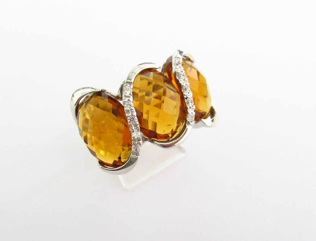 Anello donna Damiata Gioielli in oro bianco, quarzi e zirconi 2158/102