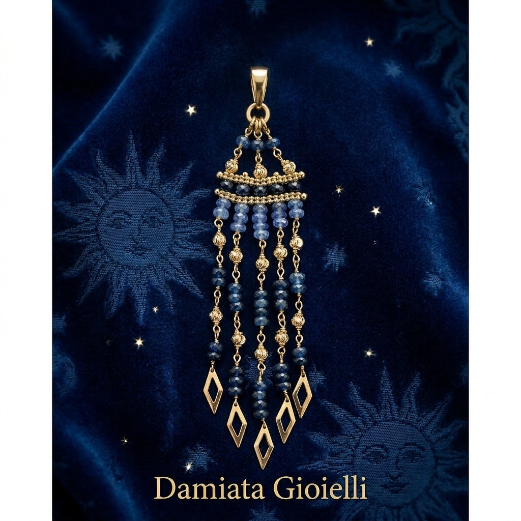 Charm donna Sun Day in oro giallo e zaffiri 2164/102/2