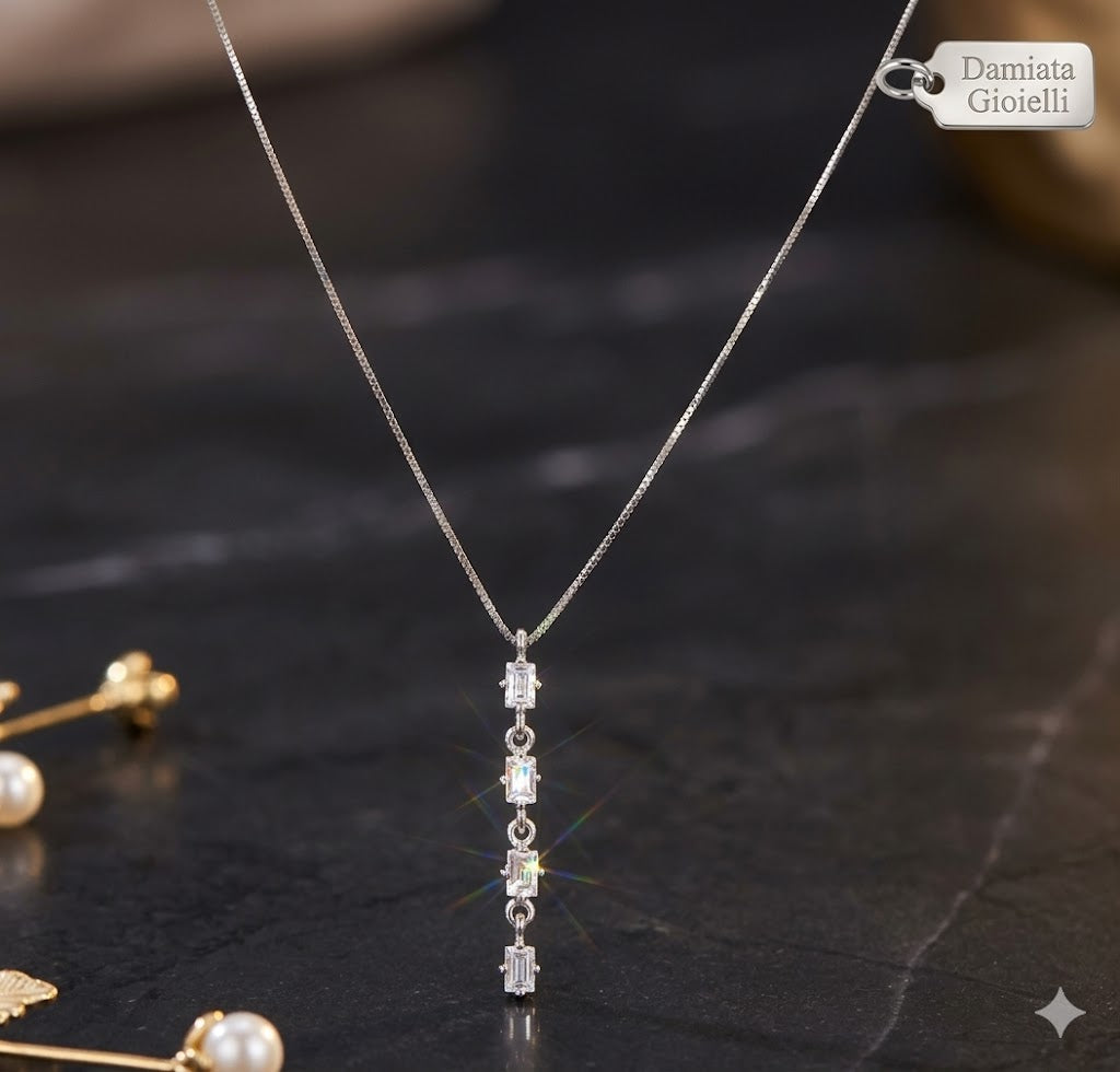 Collana Ambrosia donna in oro bianco e zirconi bianchi 2170/102/1