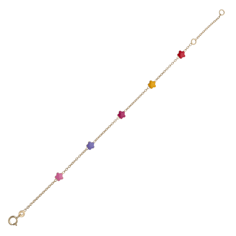 Bracciale con fiori bambina Damiata Gioielli in oro giallo smaltato 217/7/102/1