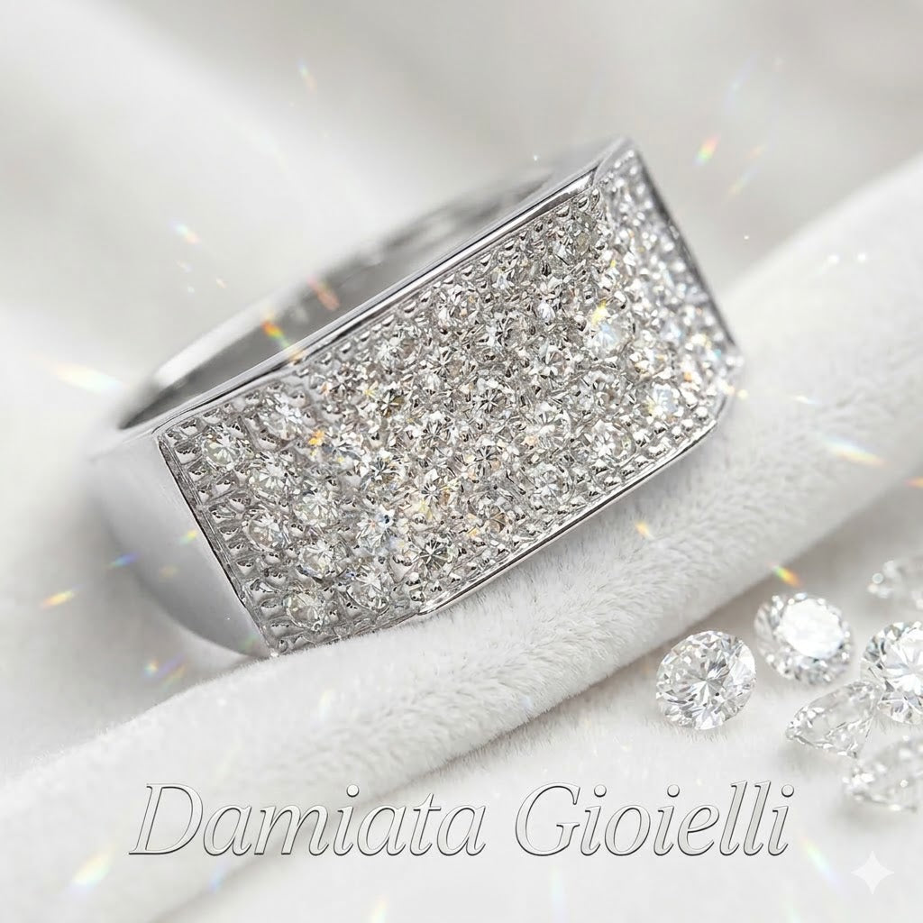 Anello fantasia donna Damiata Gioielli in oro bianco con zirconi 2184/102