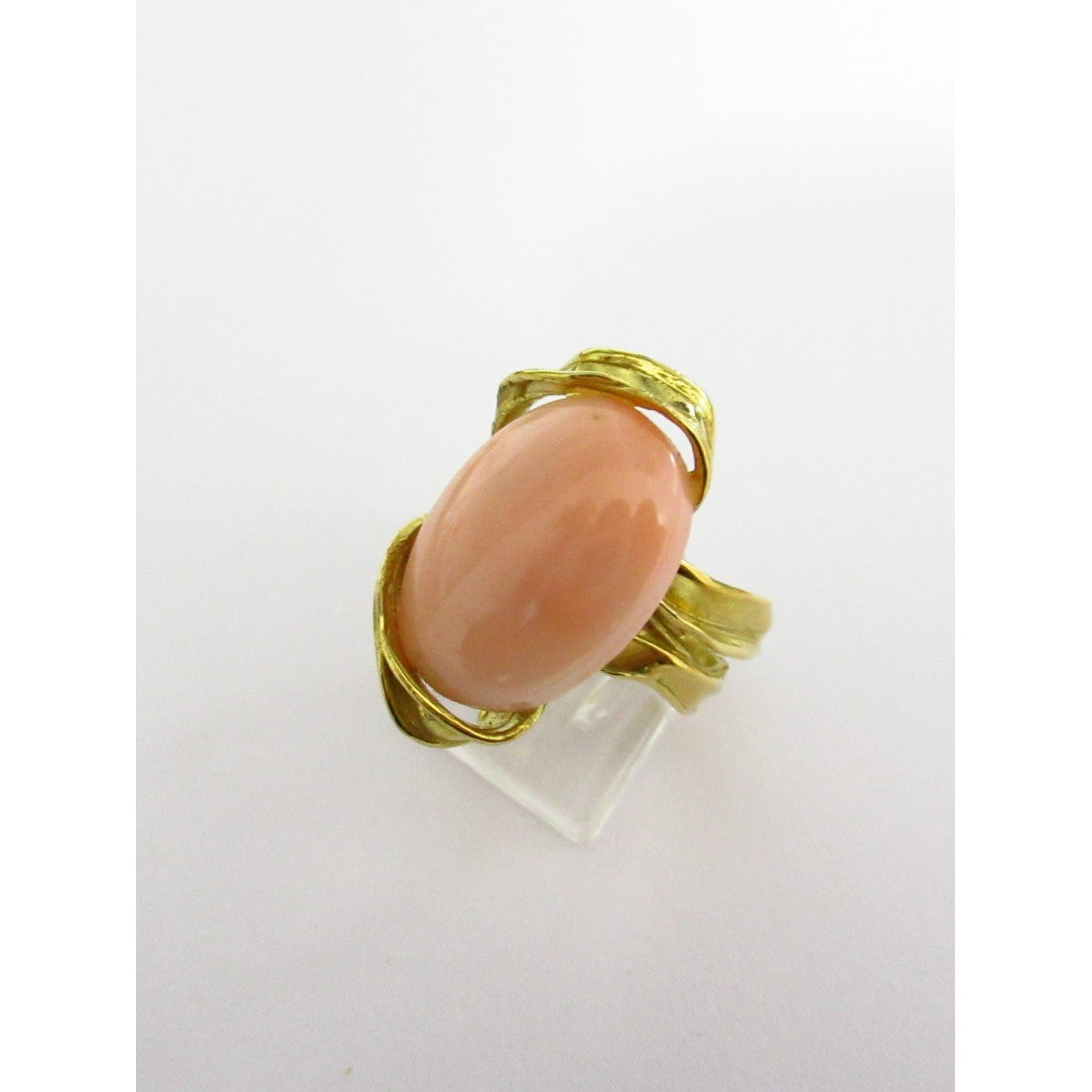 Anello fantasia donna Damiata Gioielli in oro giallo con corallo rosa 2185/102/1