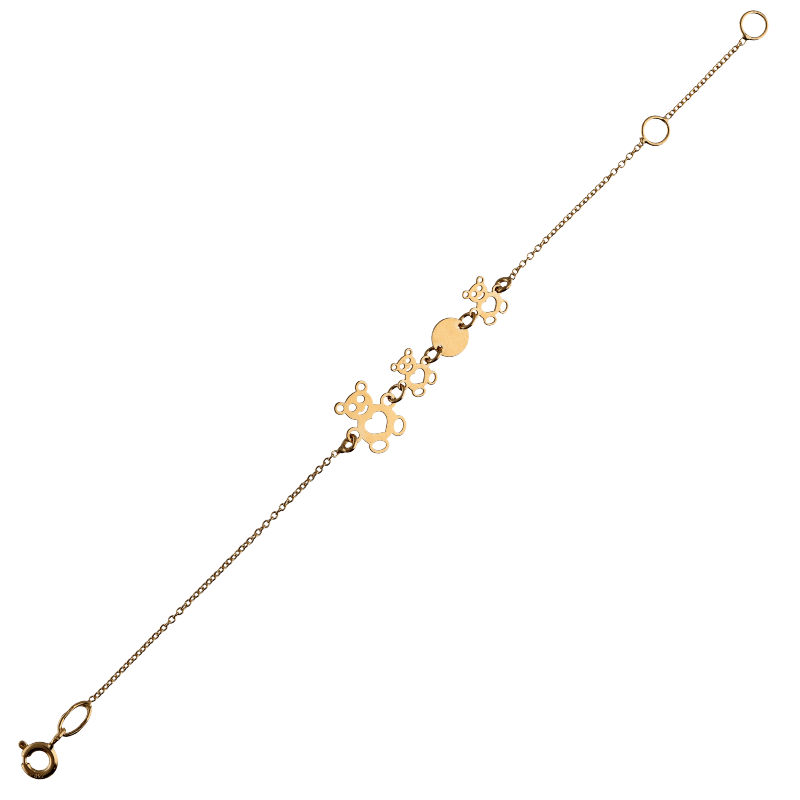 Bracciale con orsetti bambina Damiata Gioielli in oro giallo 219/102/5