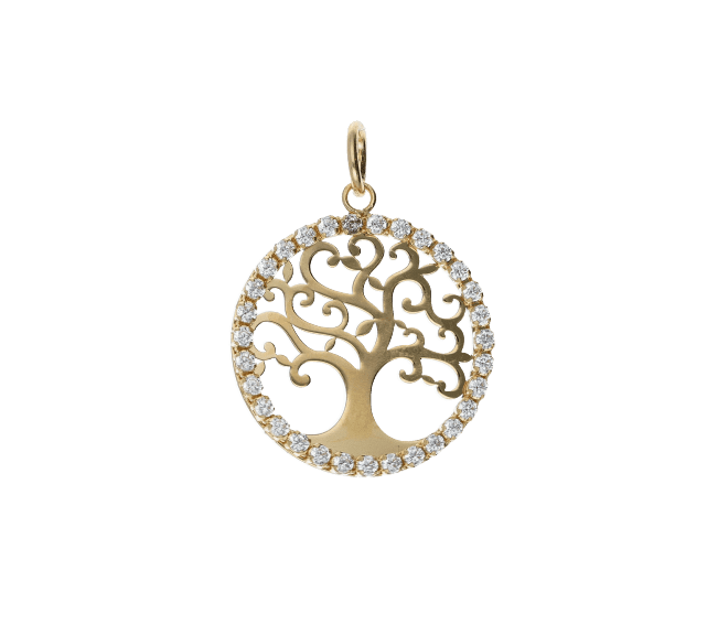 Ciondolo albero della vita donna Damiata Gioielli in oro giallo e zirconi 219/2/102