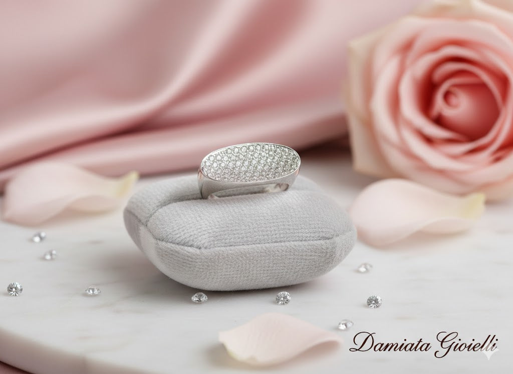 Anello donna Damiata Gioielli in oro bianco e zirconi 2193/102