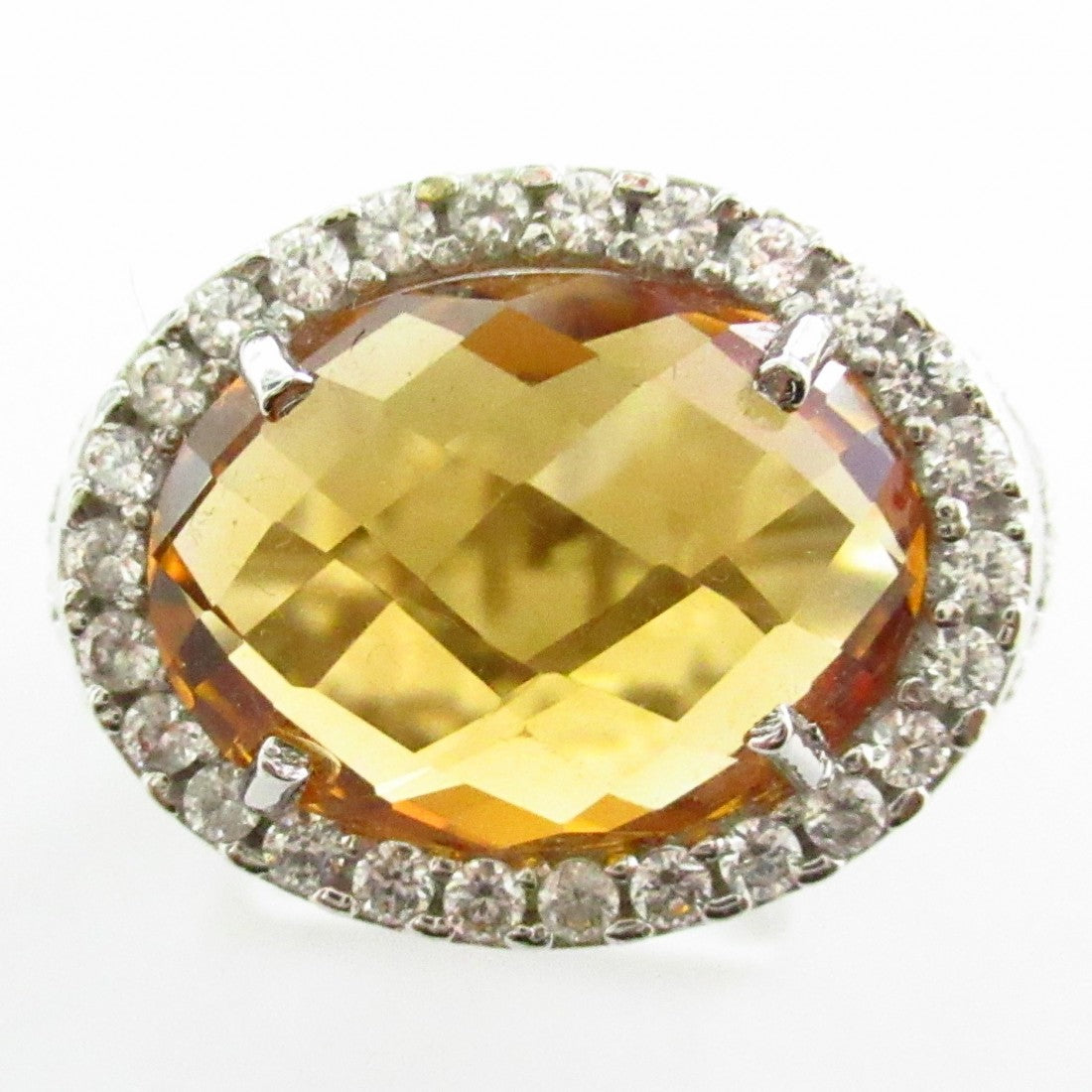 Anello fantasia donna Damiata Gioielli in oro bianco con quarzo e zirconi 2195/102