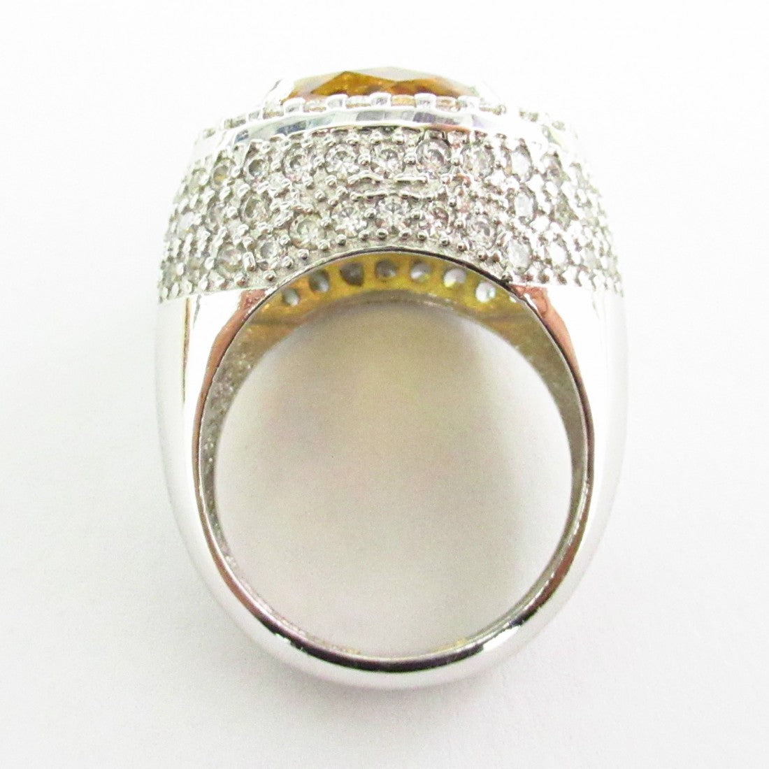 Anello fantasia donna Damiata Gioielli in oro bianco con quarzo e zirconi 2195/102