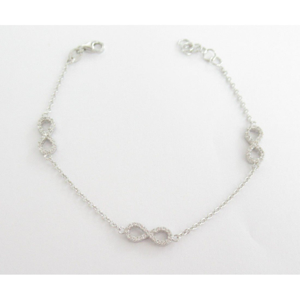 Bracciale infinito donna Damiata Gioielli in oro bianco e zirconi 237/2/102