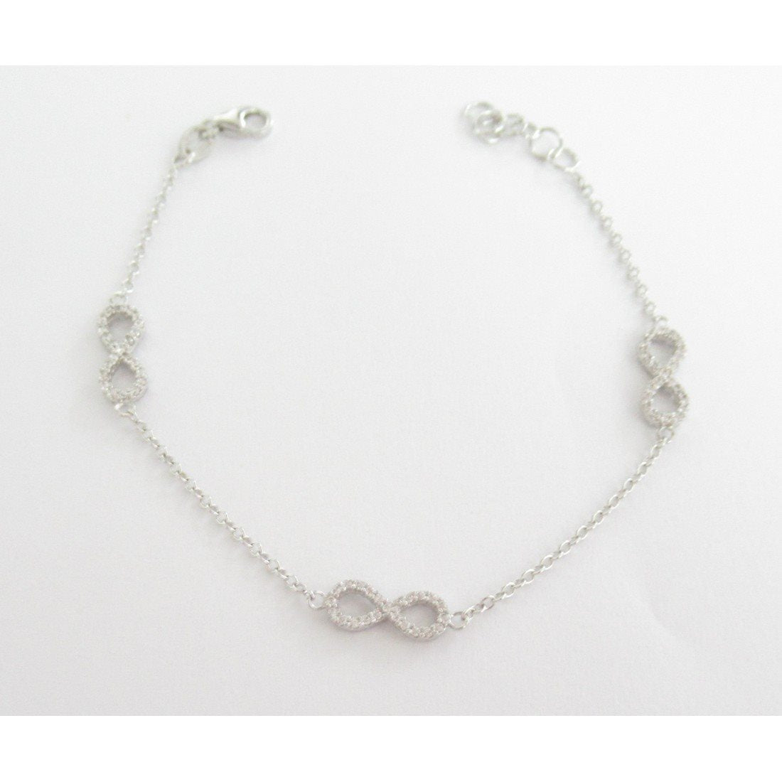 Bracciale infinito donna Damiata Gioielli in oro bianco e zirconi 237/2/102