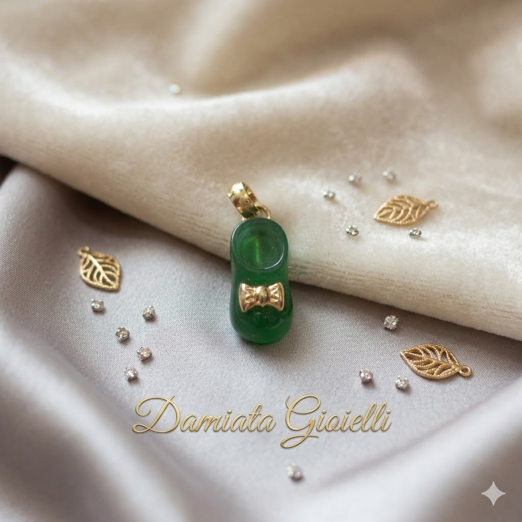 Ciondolo a scarpa donna Damiata Gioielli in oro giallo con cristallo 240/102