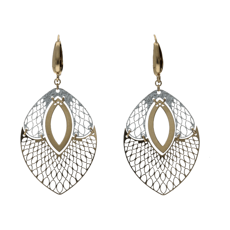Orecchini pendenti donna Damiata Gioielli in oro bianco e giallo 252/102