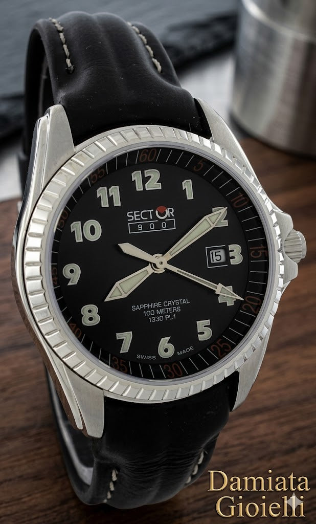 Orologio solo tempo donna Sector No Limits in acciaio e pelle nera 2651901725