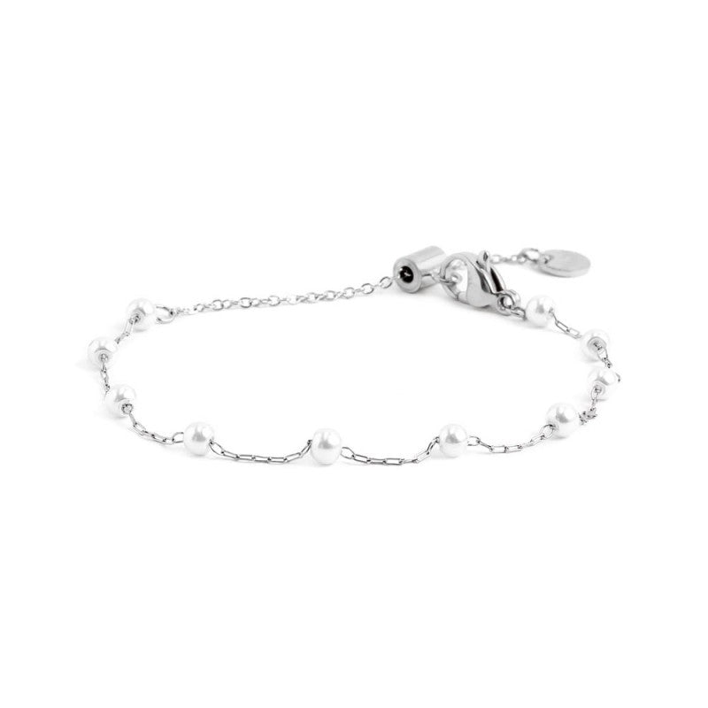 Bracciale donna Marlù in acciaio con perle 2BR0070-W