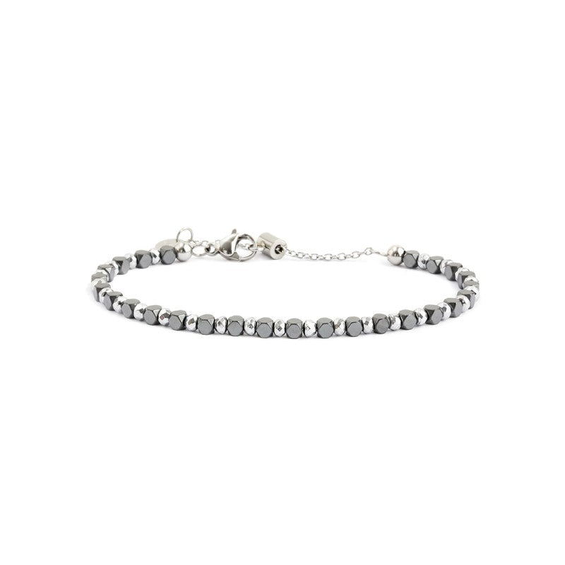 Bracciale a catena donna Marlù in acciaio e ematite cubica 2BR0092