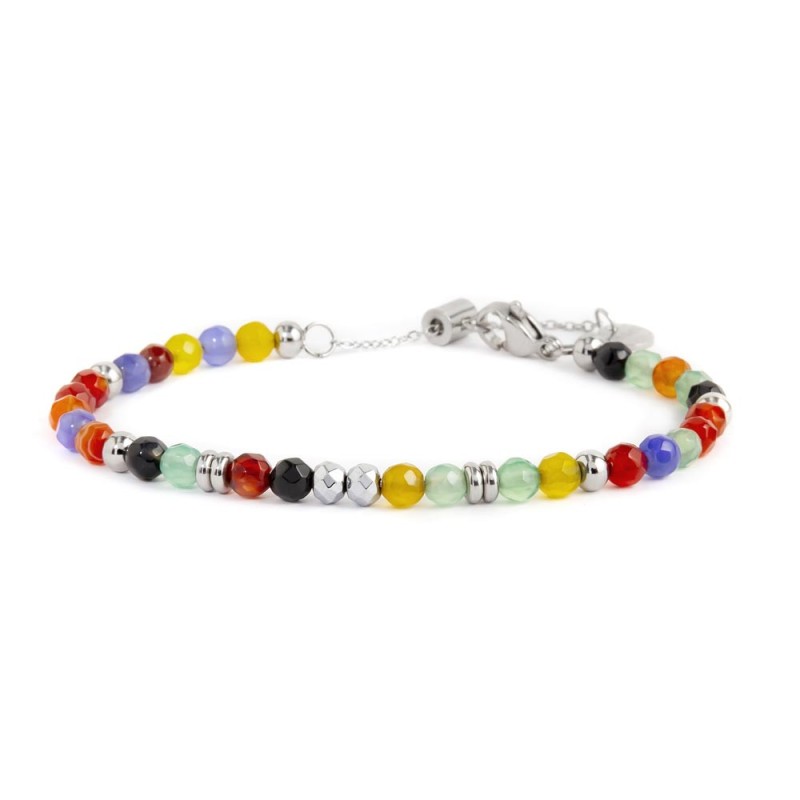 Bracciale donna Marlù in acciaio, agata e ematite 2BR0094-RGB