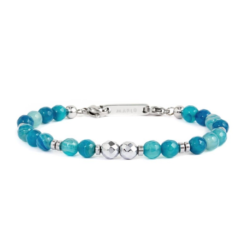 Bracciale unisex Marlù in acciaio e agata multicolore 2BR0098-A