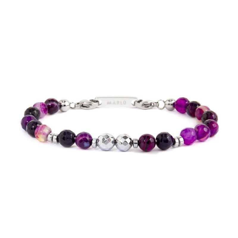 Bracciale donna Marlù in acciaio, agata e ematite 2BR0098-P