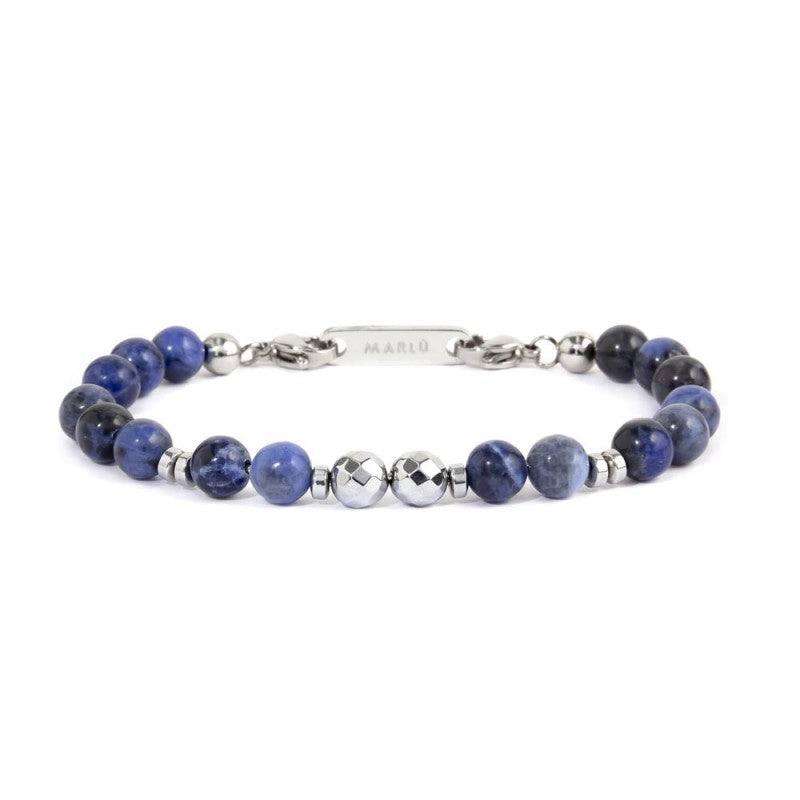 Bracciale unisex Marlù in acciaio, sodalite e ematite 2BR0099-B