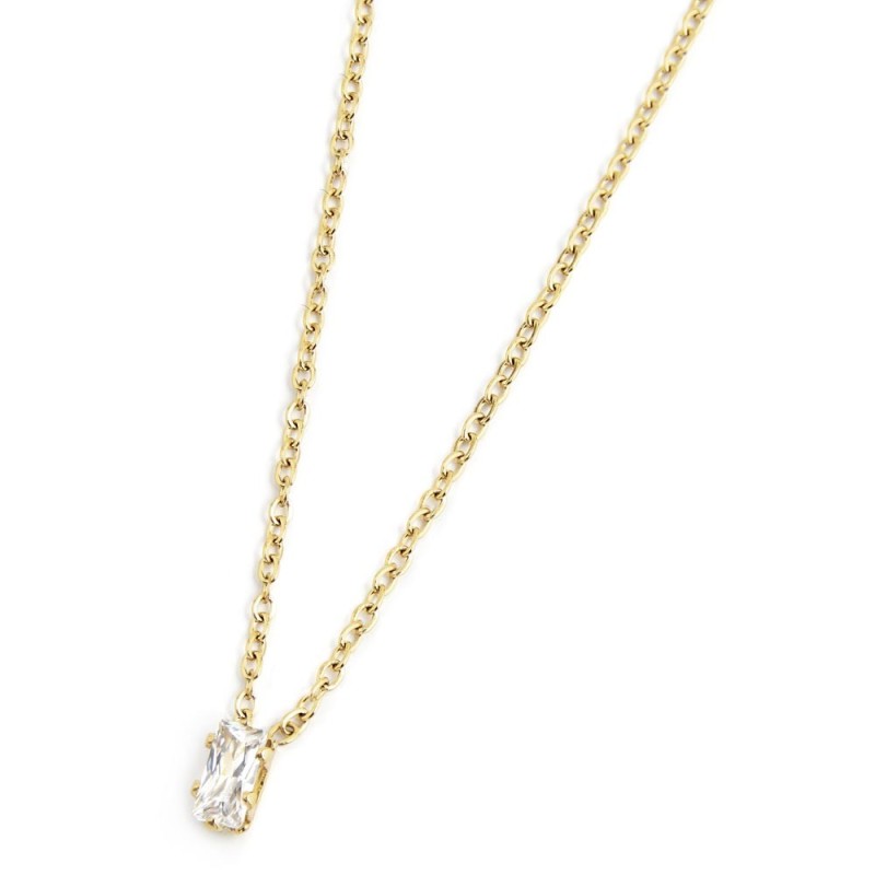 Collana donna Marlù in acciaio dorato e cristallo 2CN0048G-W