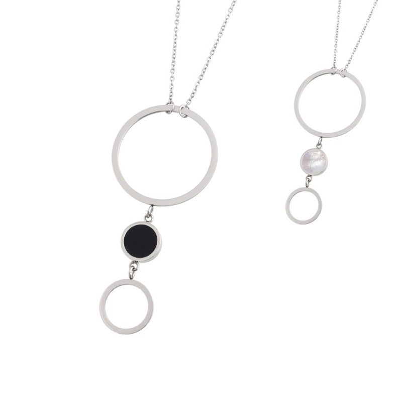 Collana donna Marlù in acciaio, acrilico e madreperla 2CO0047