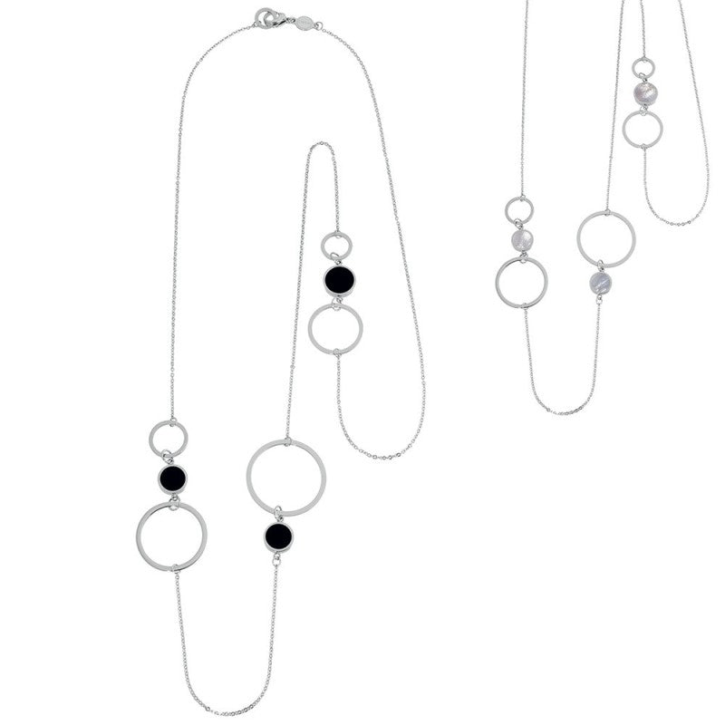 Collana donna Marlù in acciaio, acrilico e madreperla 2CO0049